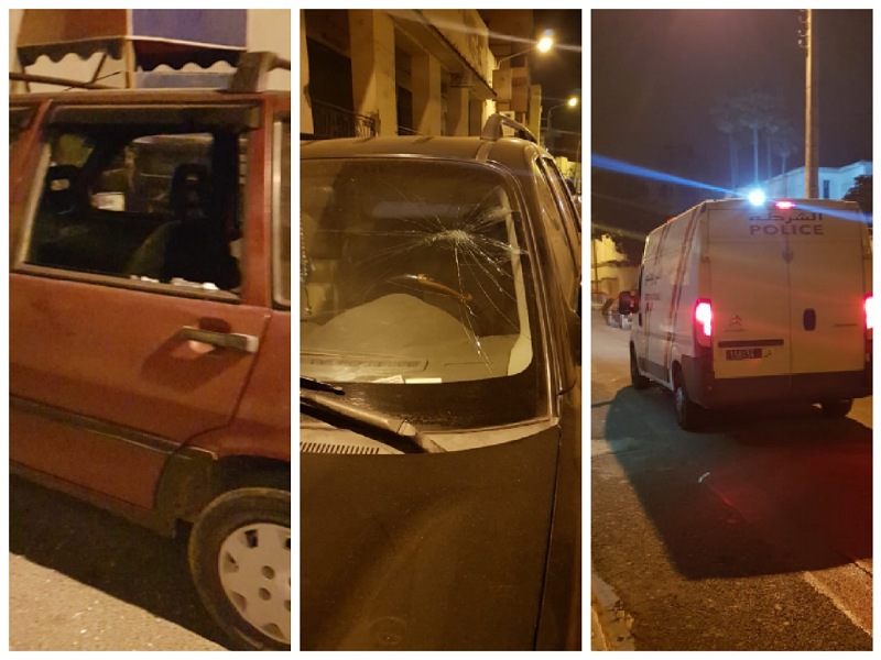 '' مقرقب '' يهشم زجاج مجموعة من السيارات بشارع باستور بالجديدة