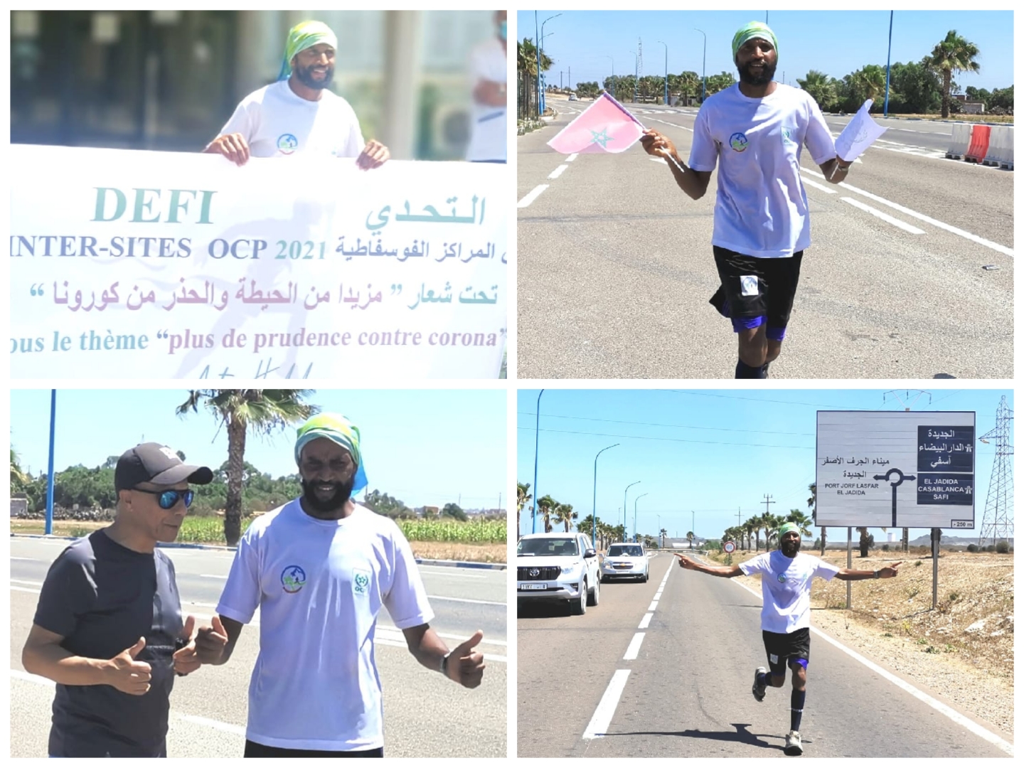 العداء آيت حدو يقطع 186 كلم من بن جرير إلى الجرف الأصفر للتحسيس بخطر سلالات كورونا