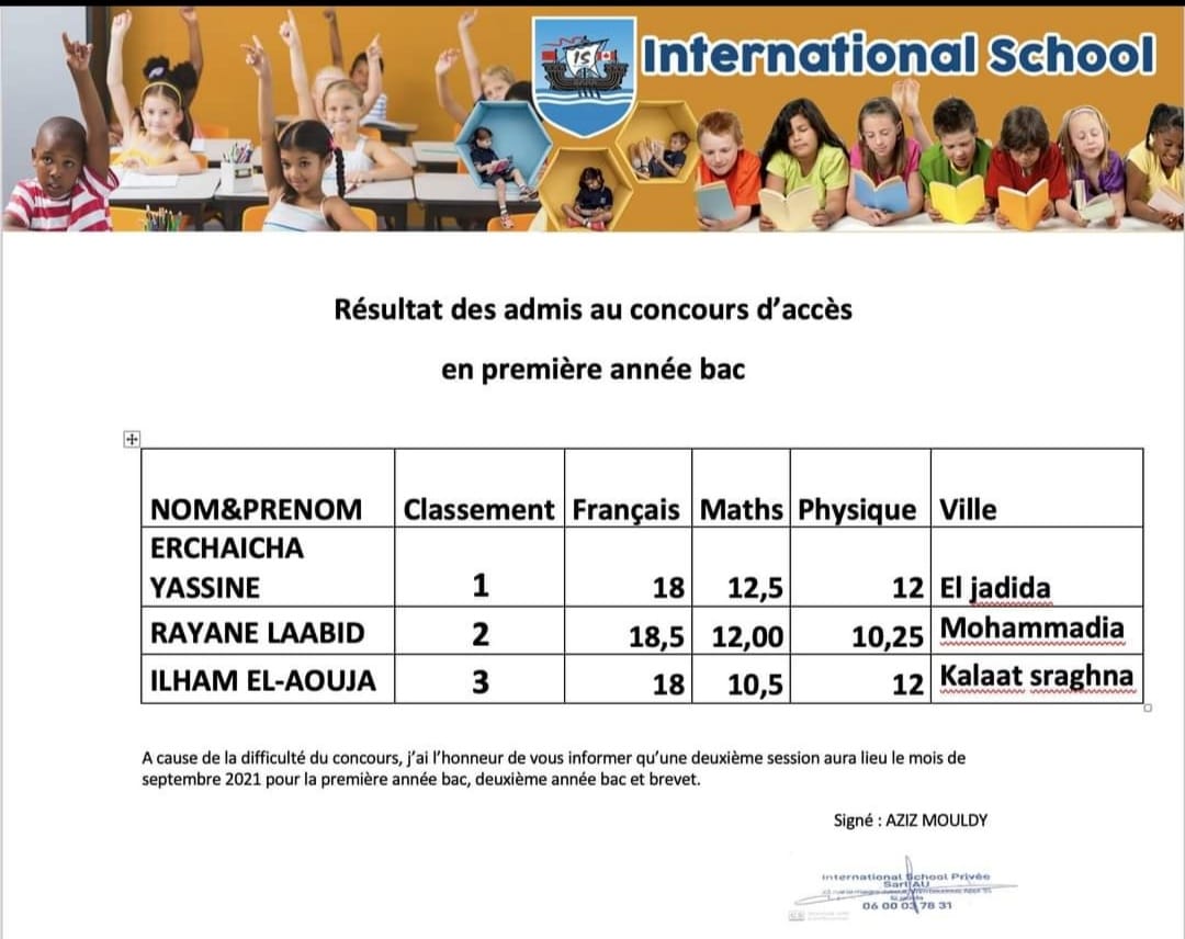 مؤسسة ''انترناشيونال سكول'' تعلن عن أسماء أول الفائزين في منحة التميز للدراسة مجانا في مؤسستها