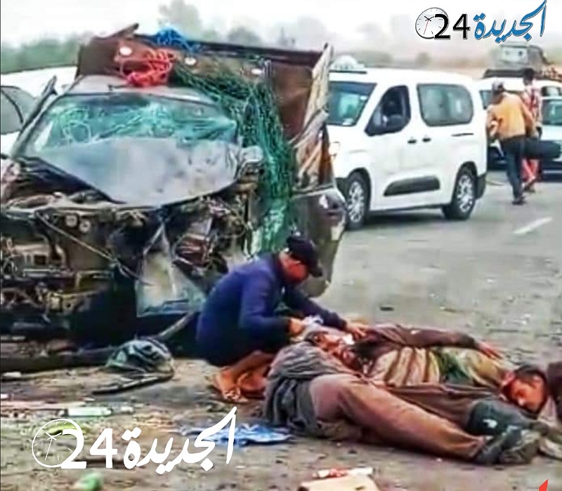 فاجعة.. 3 قتلى و17 جريحا في اصطدام سيارة نقل وسيارة خفيفة باقليم الجديدة