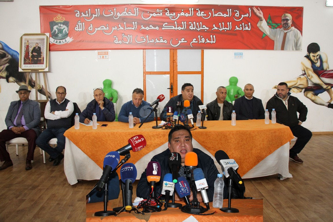 فؤاد مسكوت رئيس جامعة المصارعة يعقد ندوة صحفية بالجديدة