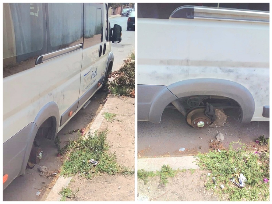 سرقة عجلات حافلة لنقل المستخدمين قرب مقر الأمن الإقليمي للجديدة