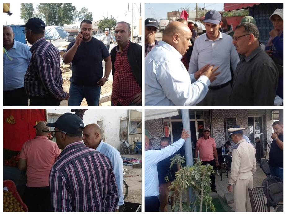 سلطات البئر الجديد تنظم حملة تحسيسية لتنظيم الملك العمومي بوسط المدينة