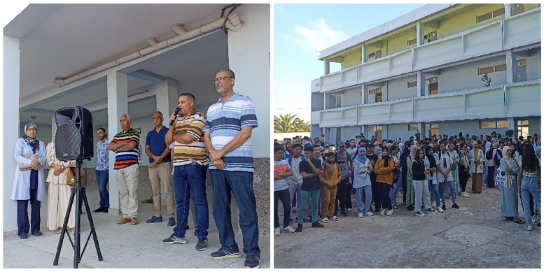 ثانوية بئرانزران بالجديدة : قراءة الفاتحة ترحما على ضحايا زلزال الحوز