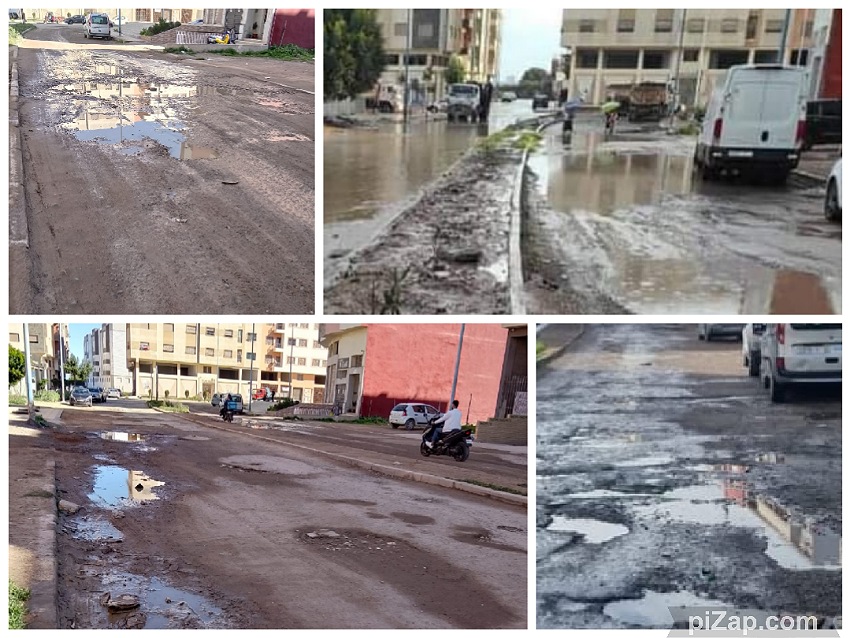 من بينها شوارع وأزقة بحي المطار وحي المنار.. تدهور غير مسبوق للبنية الطرقية ببعض أحياء الجديدة