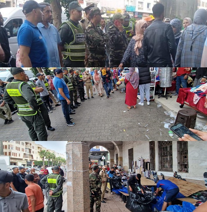 احتلال الملك العمومي بالجديدة يخرج كل المسؤولين إلى الشارع العام