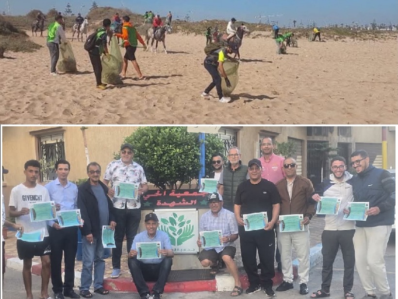 فيدرالية الأحياء السكنية ومتطوعون ينظمون ورشا بيئيا بشاطئ الجديدة