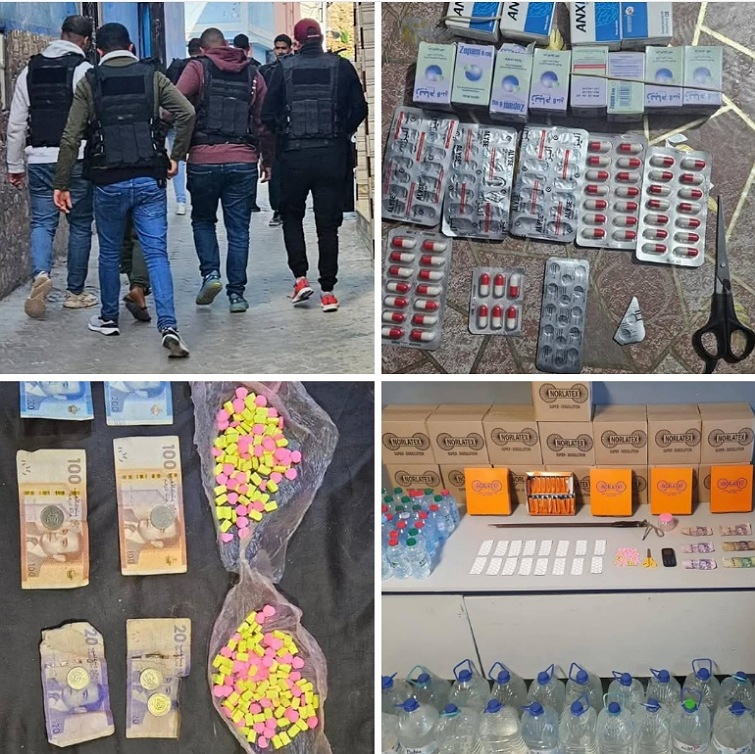 حملات أمنية مكثفة بالجديدة وأزمور تسفر عن توقيف مبحوث عنهم وحجز كميات مهمة من الأقراص المهلوسة والمسـكرات