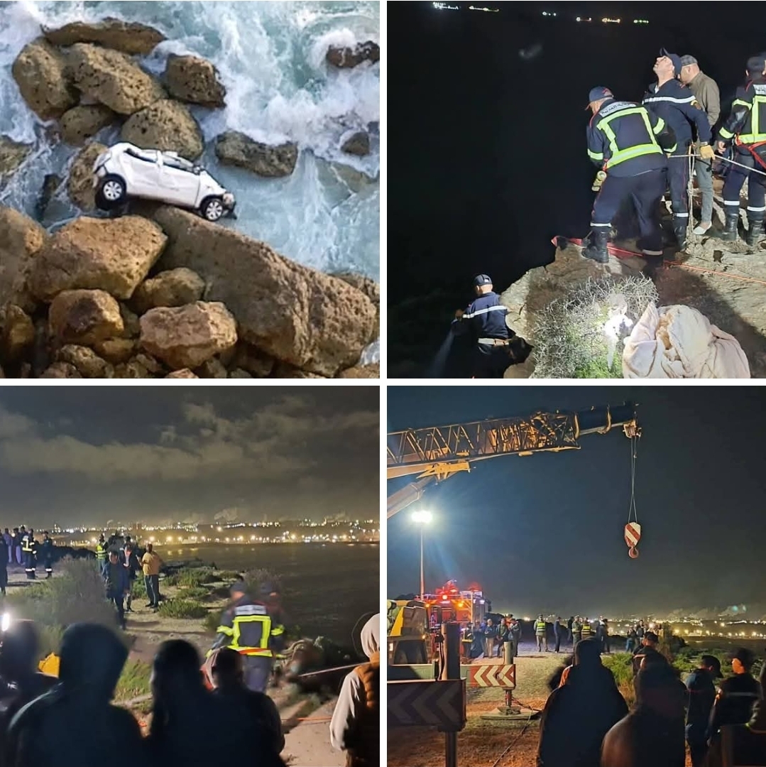 فاجعة بالجرف الأصفر… سقوط سيارة من أعلى جرف يُخلّف وفاة أم واختفاء أب وطفله