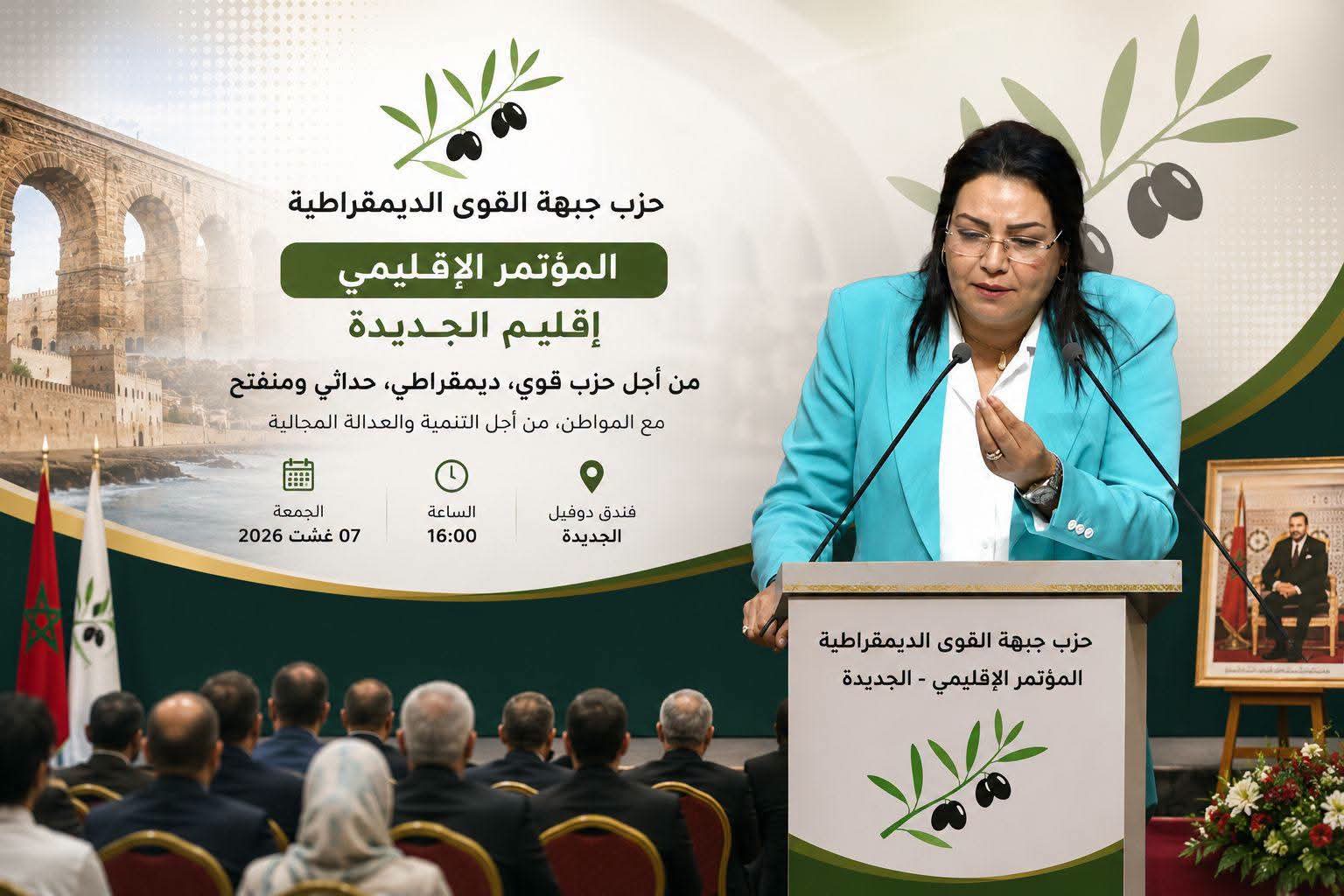 المؤتمر الإقليمي لجبهة القوى الديمقراطية بالجديدة يفرز قيادة جديدة برئاسة شفيقة لشرف